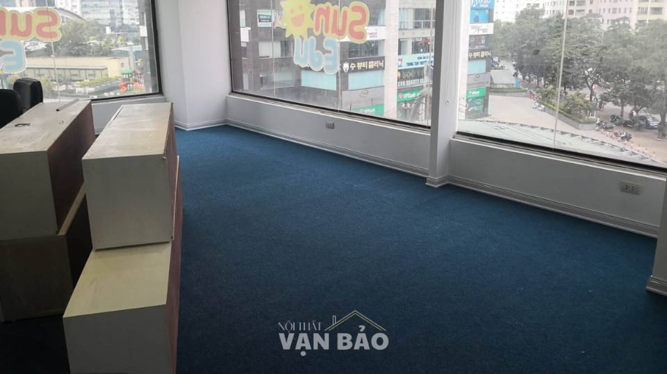 Tham van phong dang cuon mau xanh duong 13