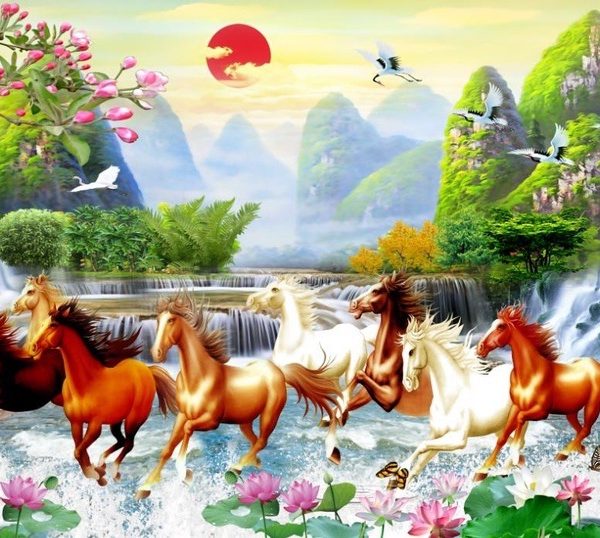 Tranh dán tường mã đáo thành công