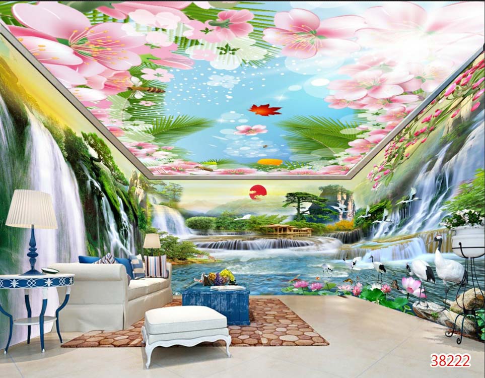 Tranh dán tường khổ lớn dán toàn bộ tường và trần