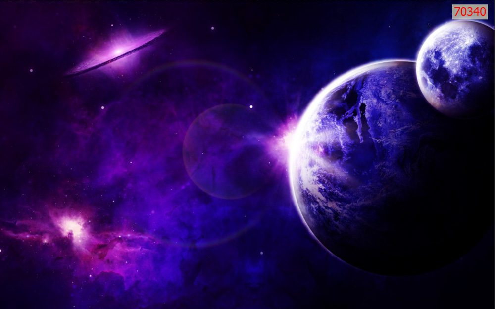 Mẫu tranh dán trần phòng ngủ hình vũ trụ